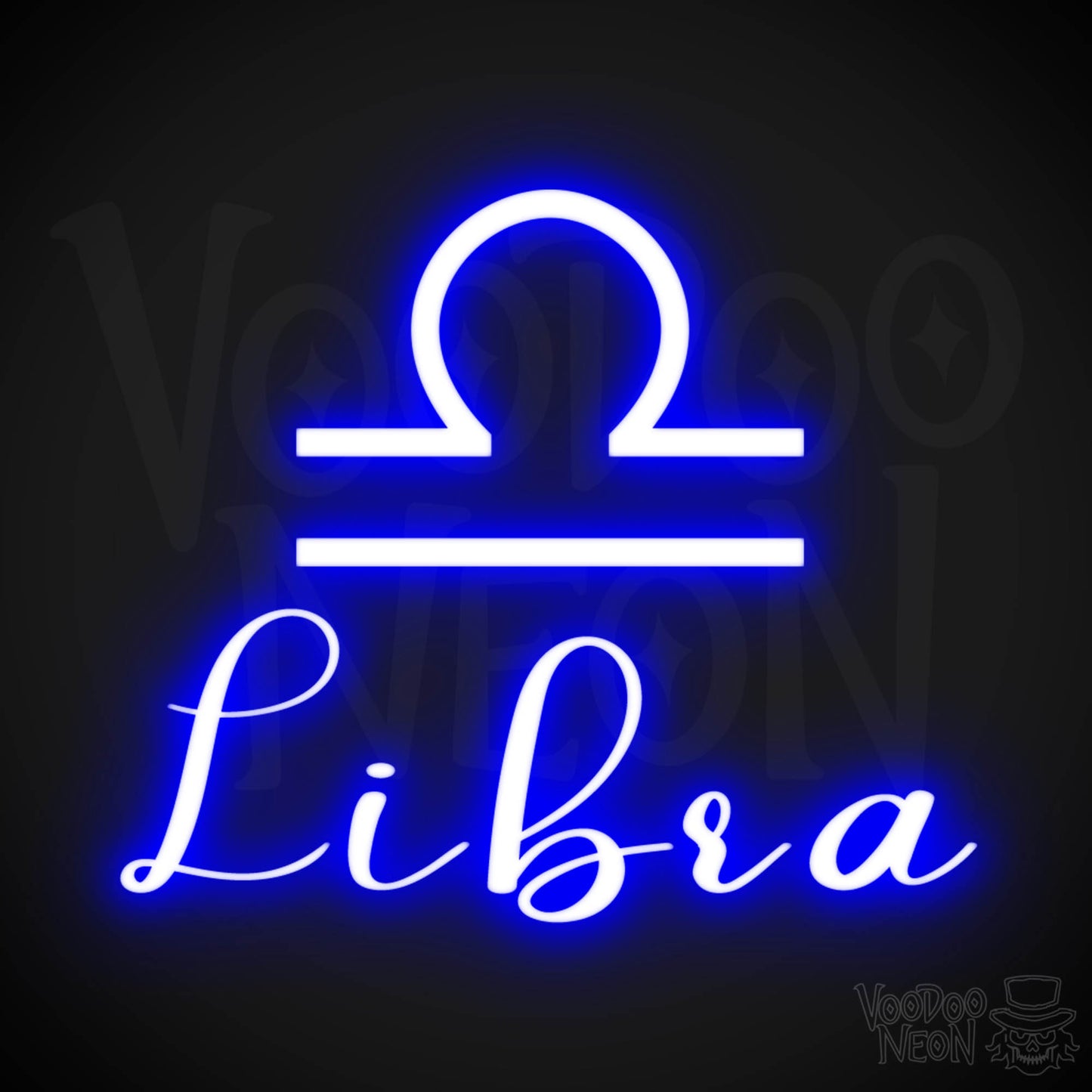 Libra Neon Sign - Neon Libra Sign - Libra Symbol - Neon Wall Art - Color Dark Blue