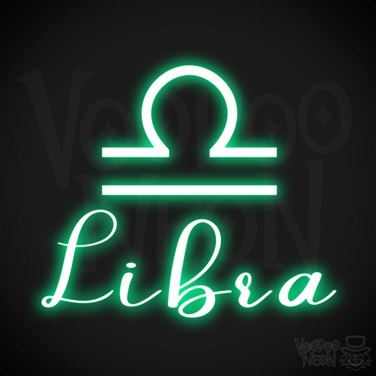 Libra Neon Sign - Neon Libra Sign - Libra Symbol - Neon Wall Art - Color Green