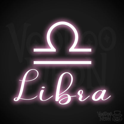 Libra Neon Sign - Neon Libra Sign - Libra Symbol - Neon Wall Art - Color Light Pink