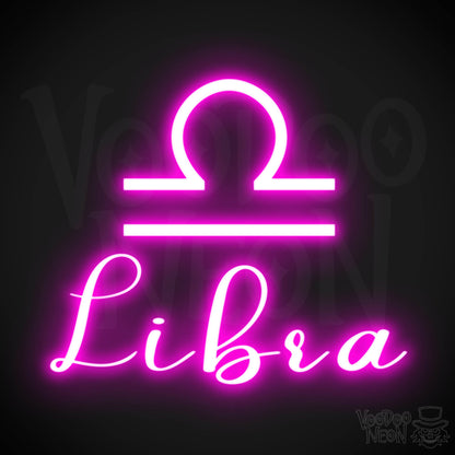 Libra Neon Sign - Neon Libra Sign - Libra Symbol - Neon Wall Art - Color Pink