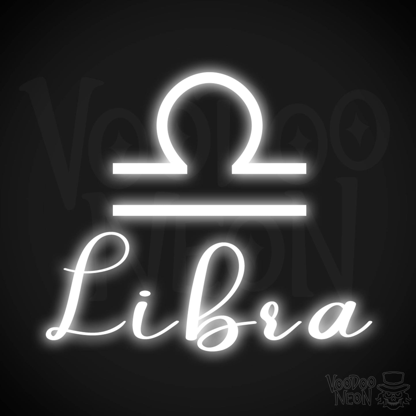 Libra Neon Sign - Neon Libra Sign - Libra Symbol - Neon Wall Art - Color White
