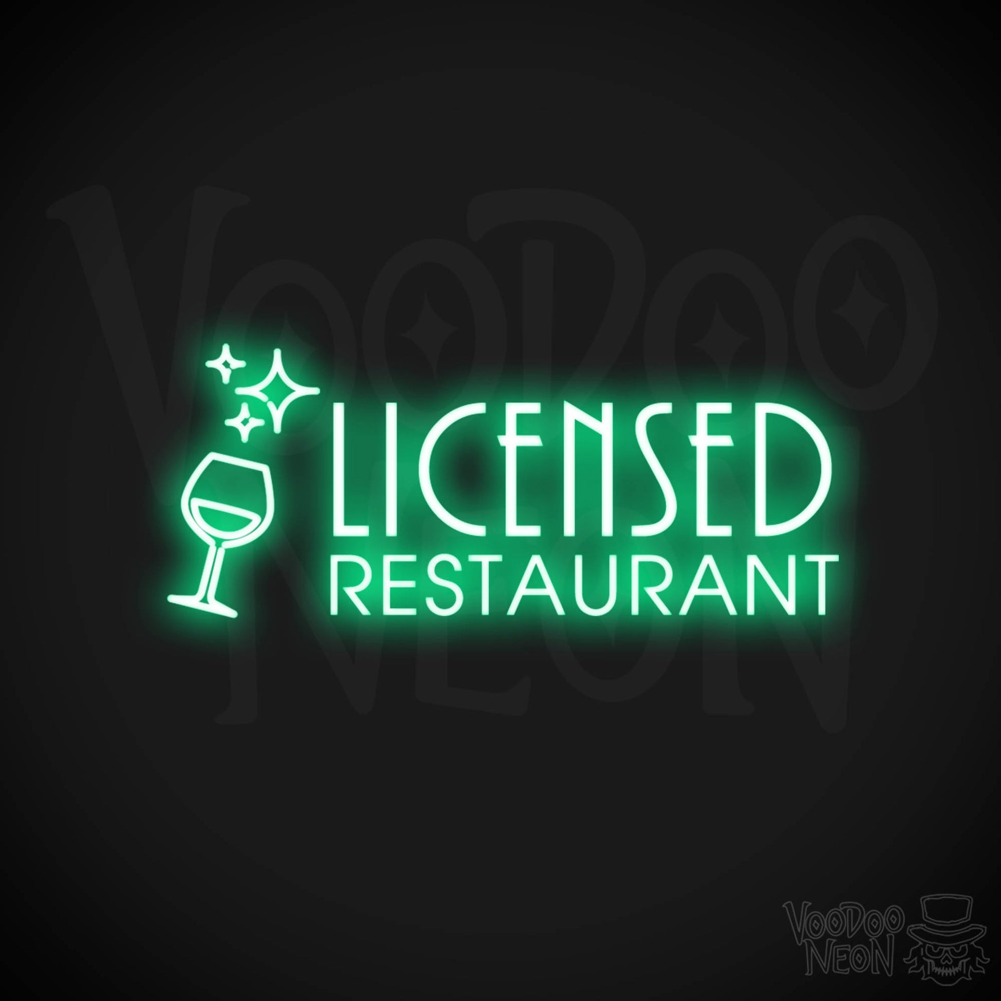 Licensed Restaurant Neon Sign - Licensed Restaurant Sign - Color Green