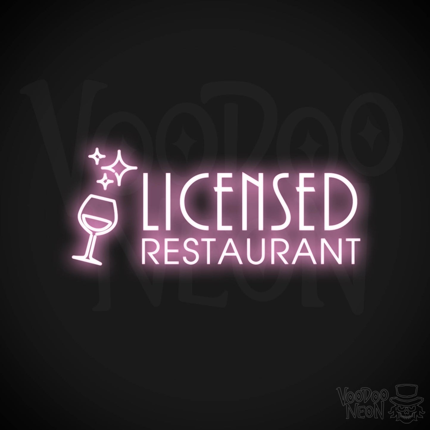 Licensed Restaurant Neon Sign - Licensed Restaurant Sign - Color Light Pink
