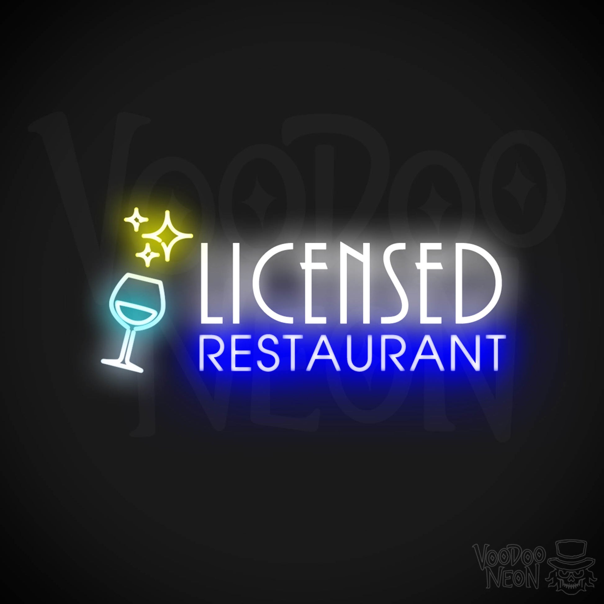 Licensed Restaurant Neon Sign - Licensed Restaurant Sign - Color Multi-Color