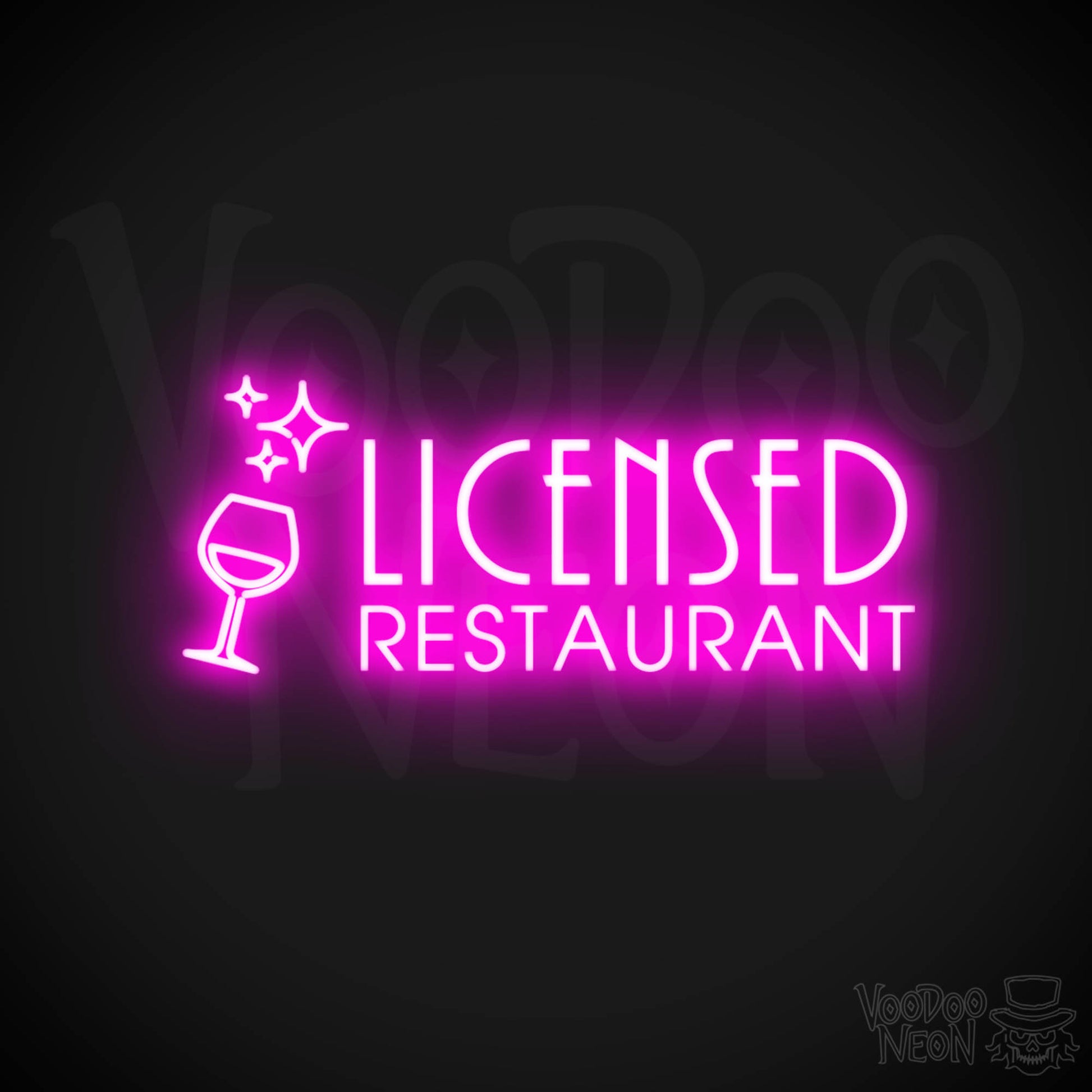 Licensed Restaurant Neon Sign - Licensed Restaurant Sign - Color Pink