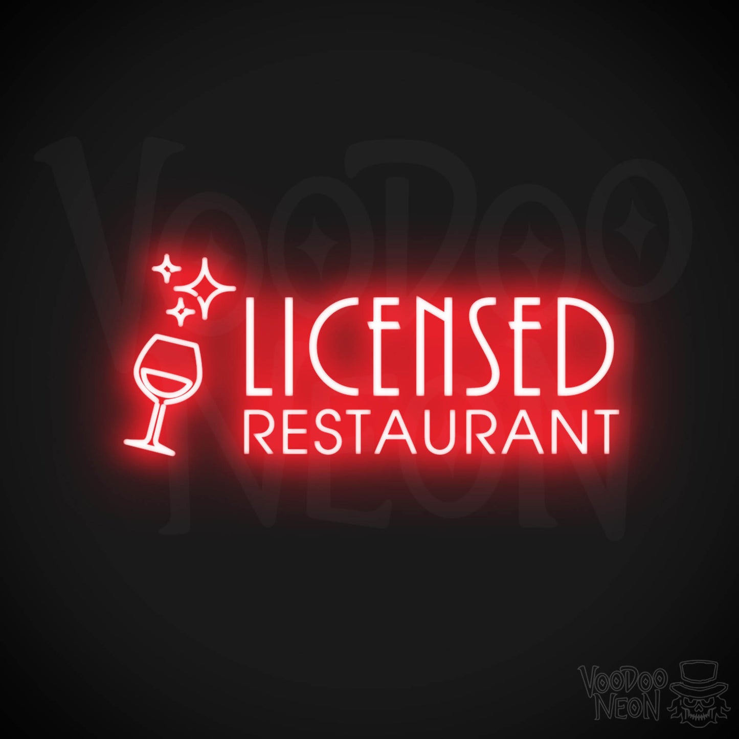 Licensed Restaurant Neon Sign - Licensed Restaurant Sign - Color Red