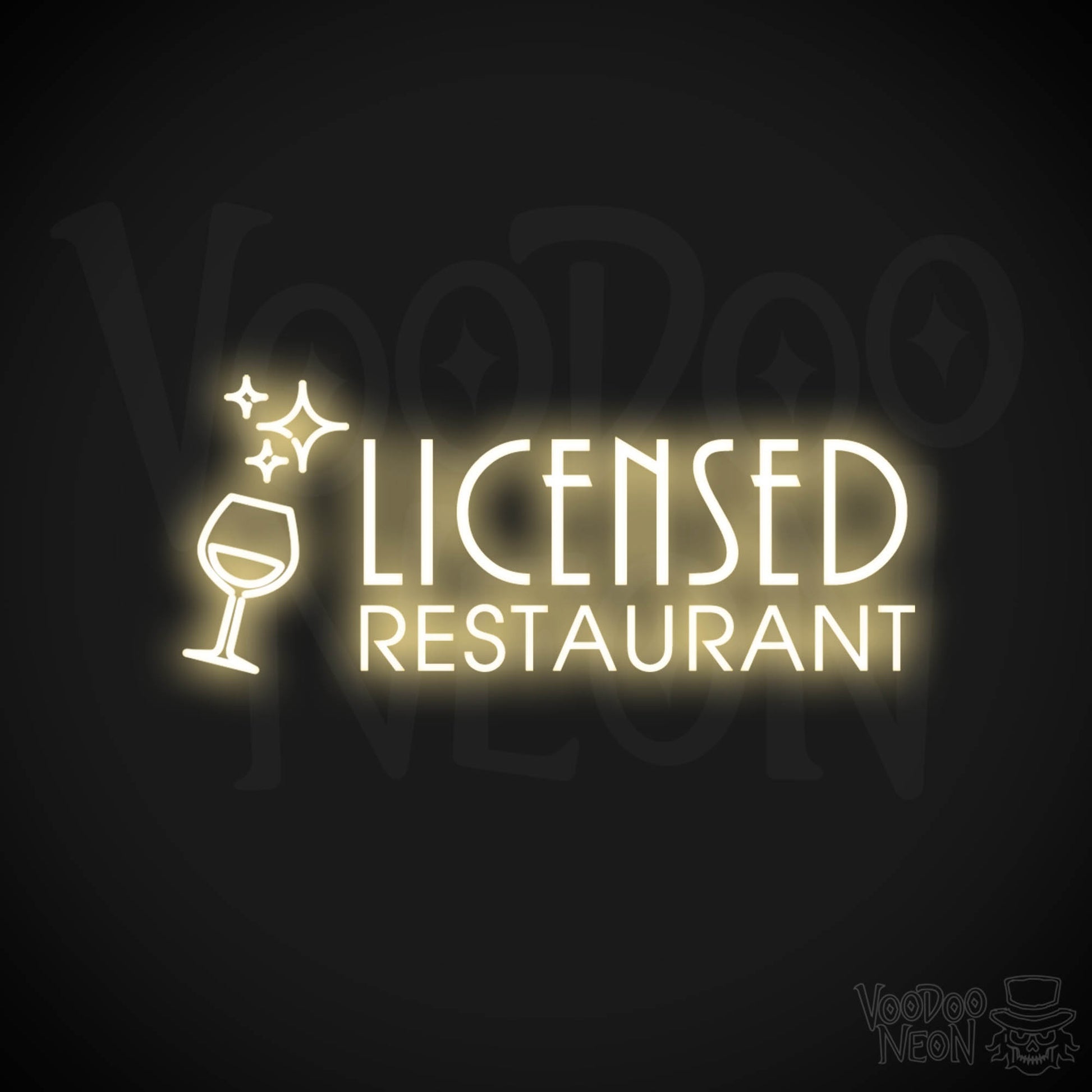 Licensed Restaurant Neon Sign - Licensed Restaurant Sign - Color Warm White