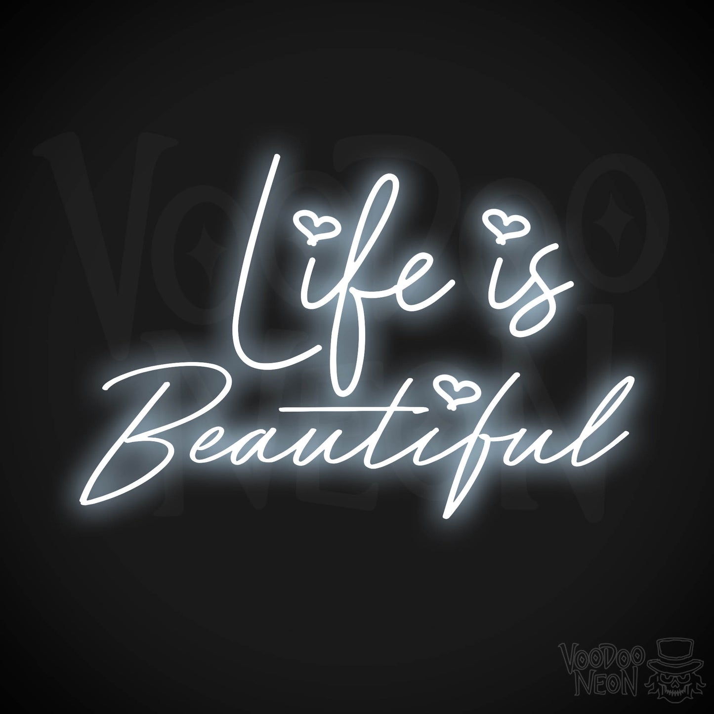 Life Is Beautiful Neon Sign - Cool White