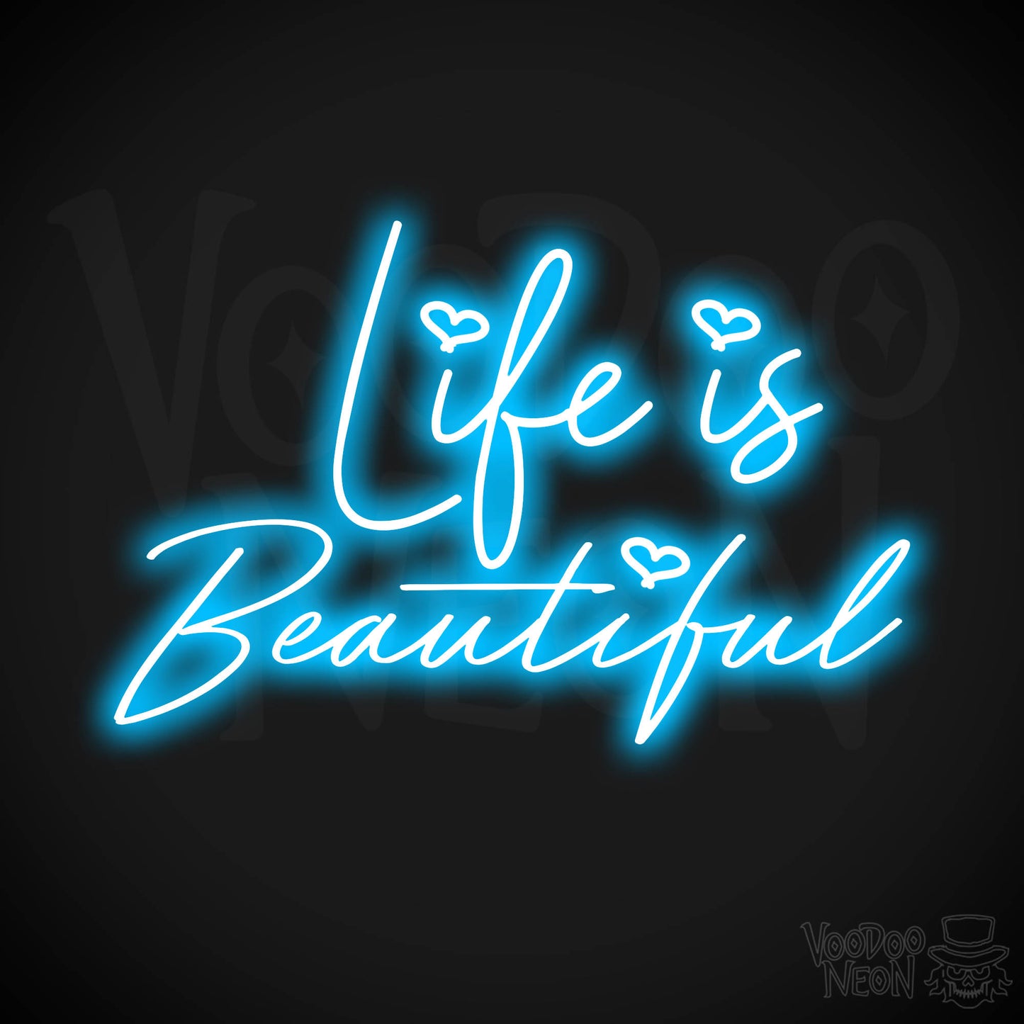 Life Is Beautiful Neon Sign - Dark Blue