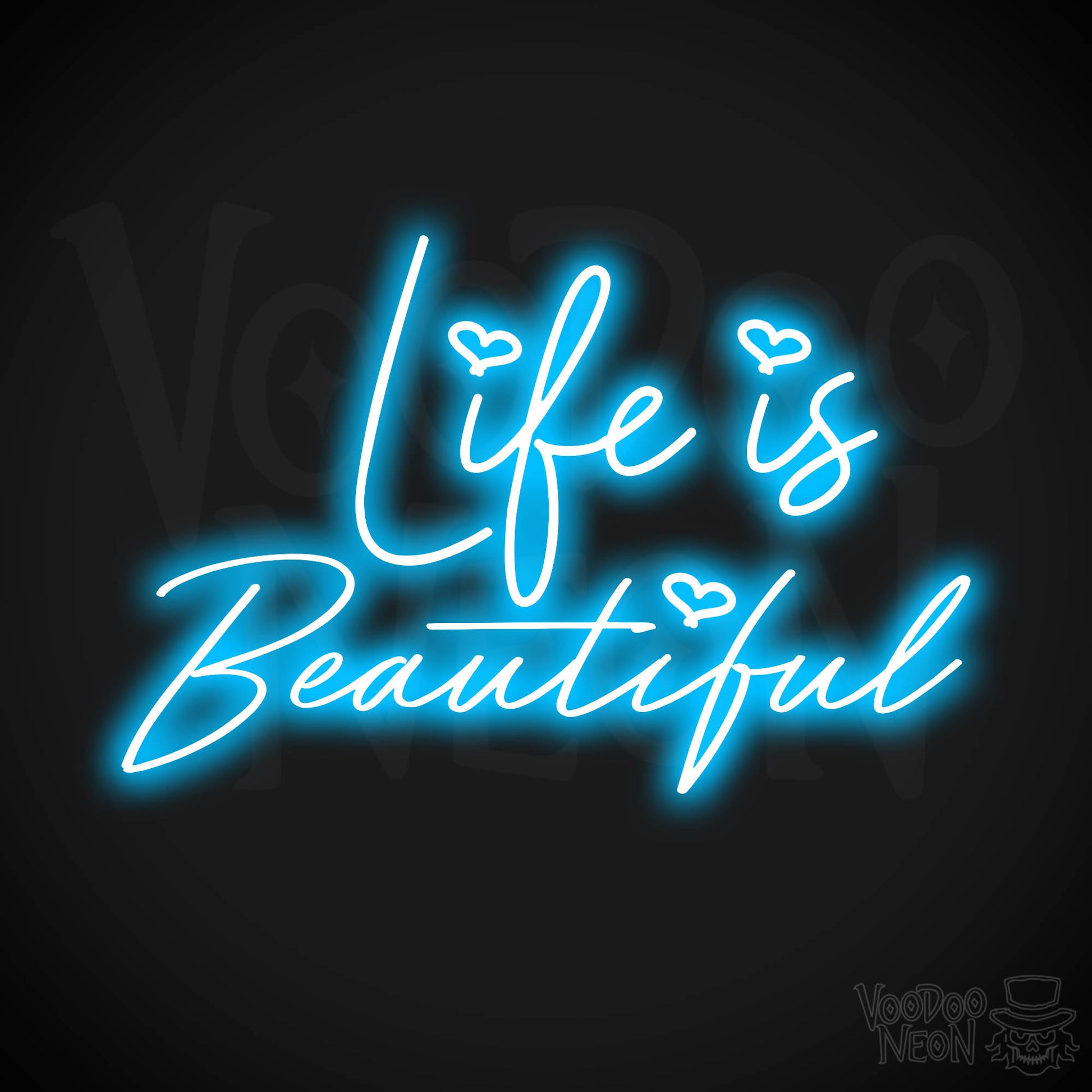 Life Is Beautiful Neon Sign - Dark Blue