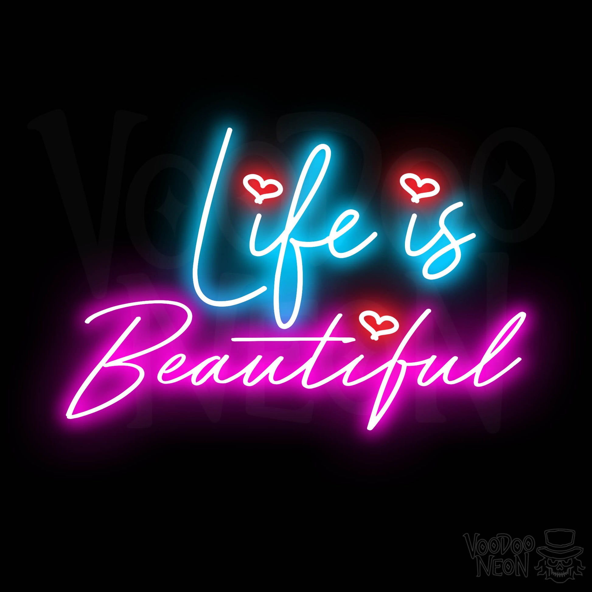 Life Is Beautiful Neon Sign - Multi-Color