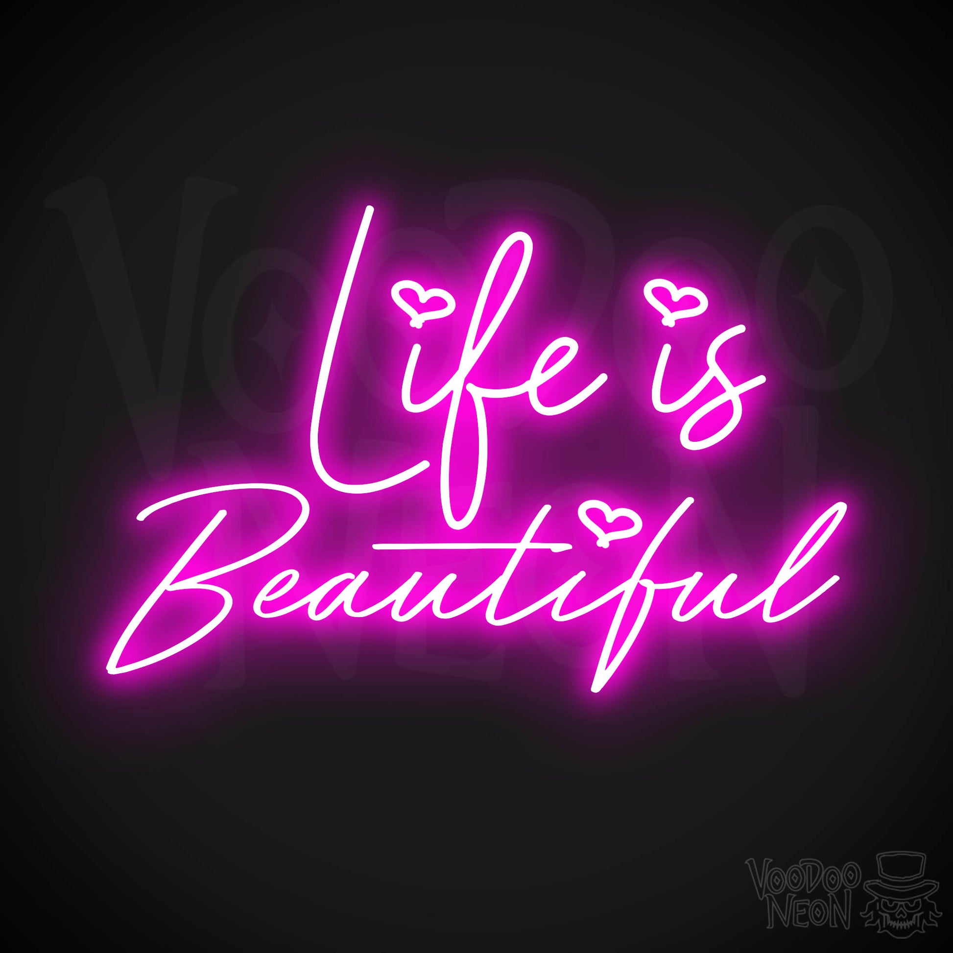 Life Is Beautiful Neon Sign - Pink