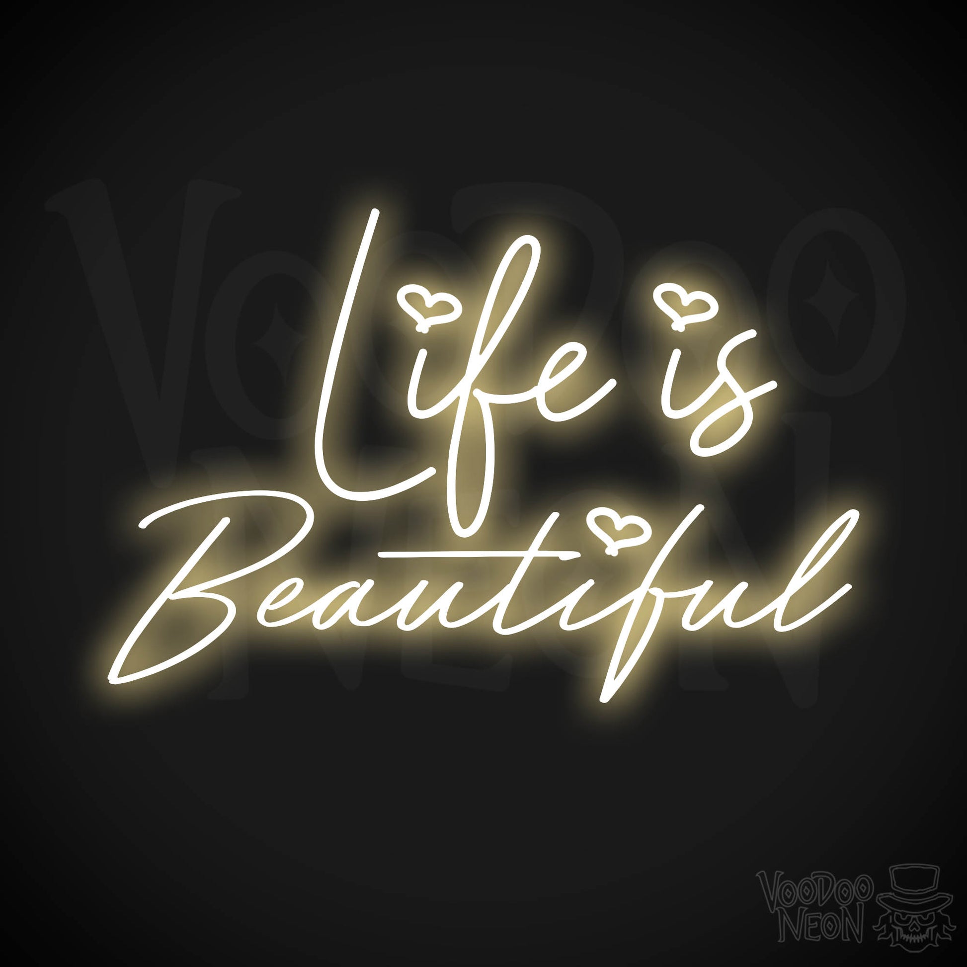 Life Is Beautiful Neon Sign - Warm White