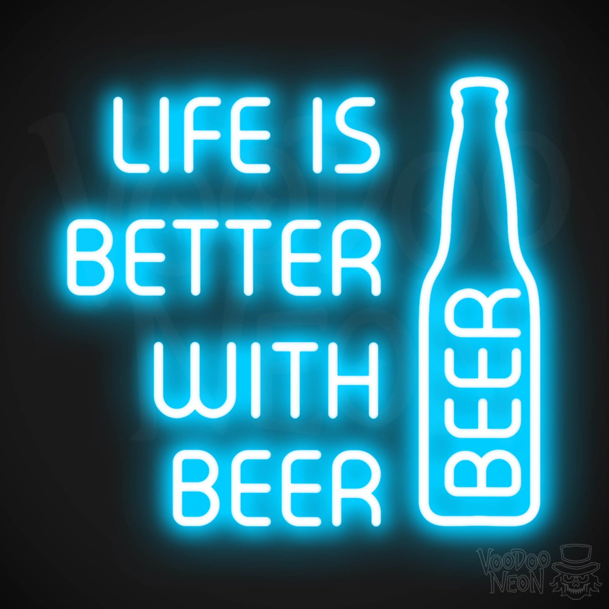Life Is Better With Beer LED Neon - Dark Blue