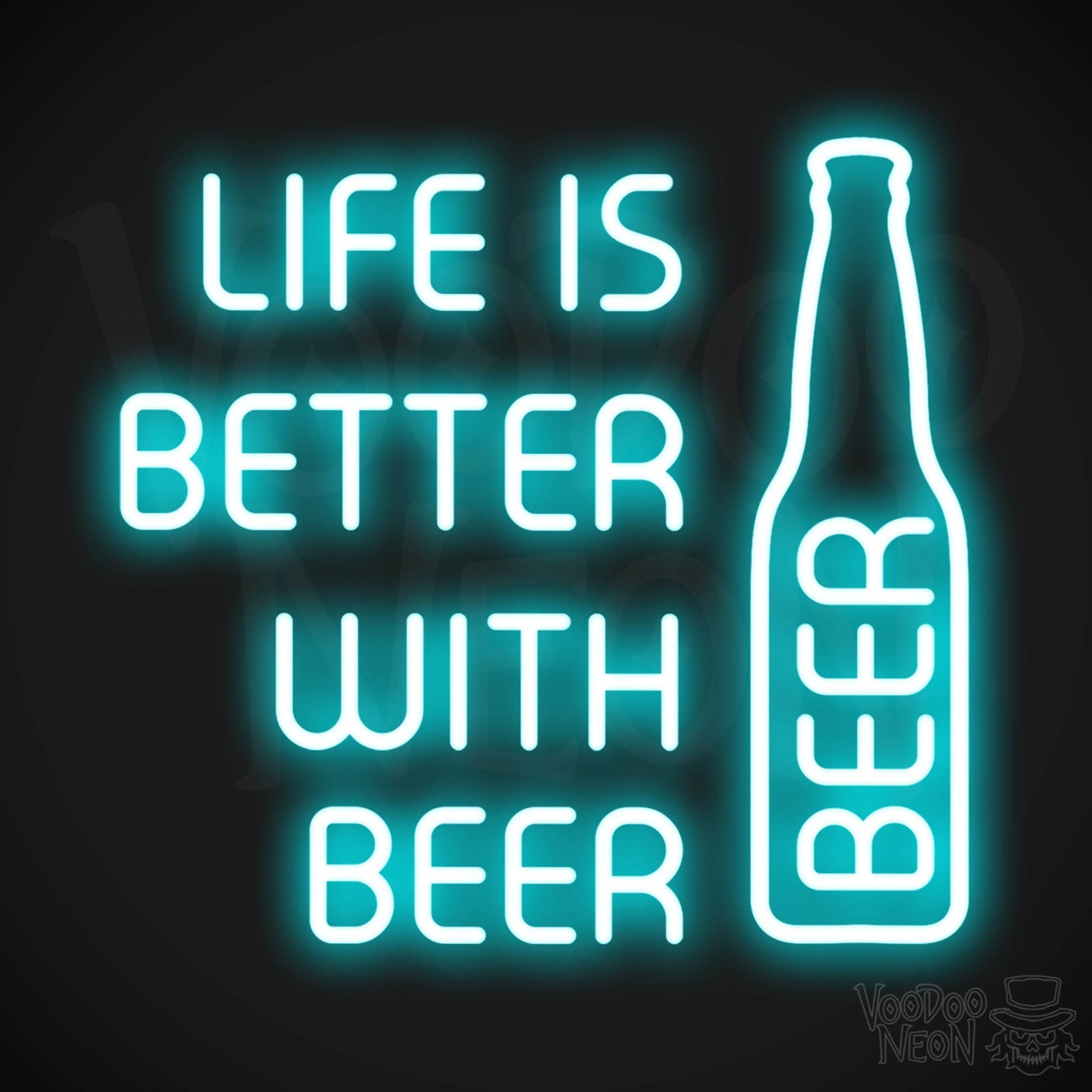 Life Is Better With Beer LED Neon - Ice Blue