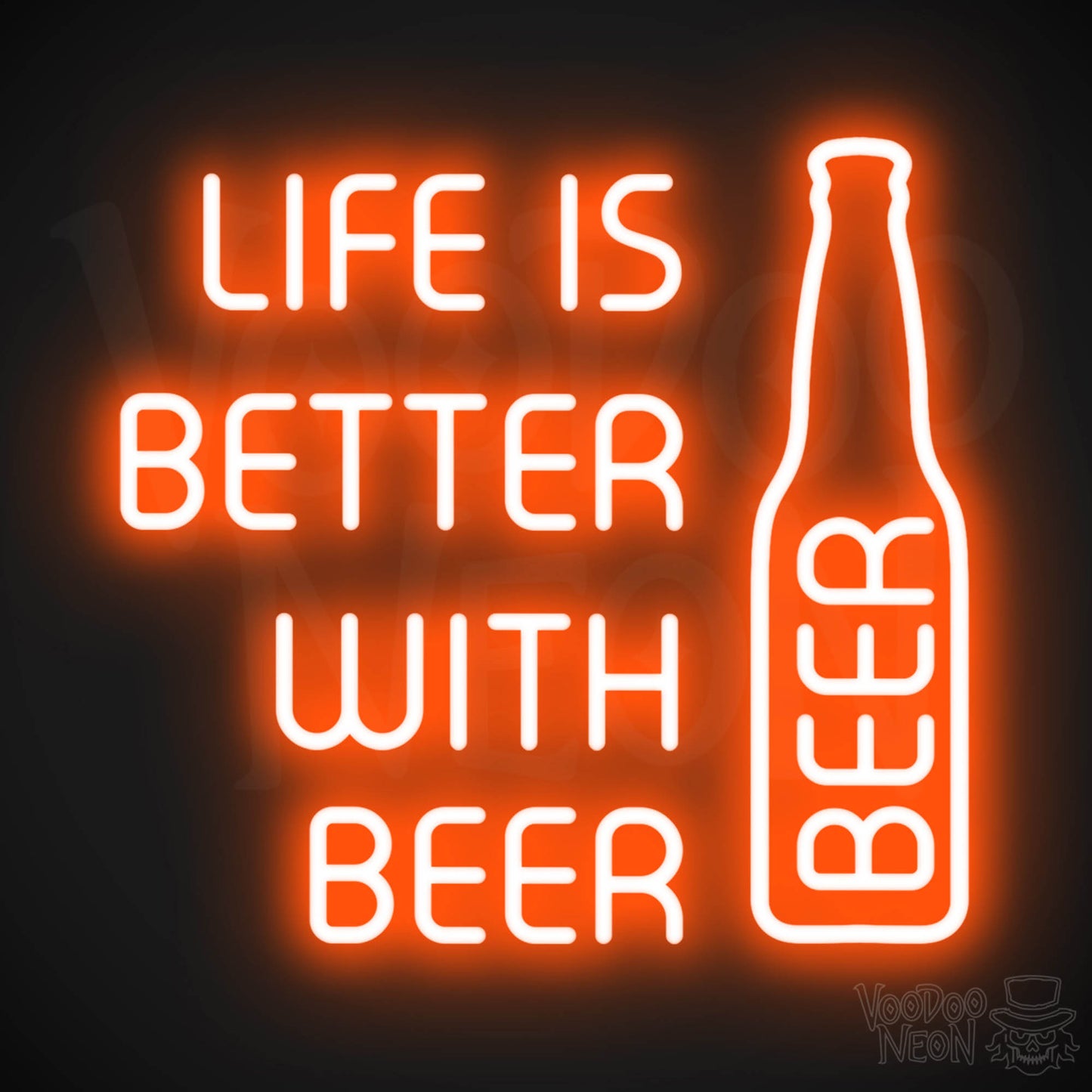 Life Is Better With Beer LED Neon - Orange