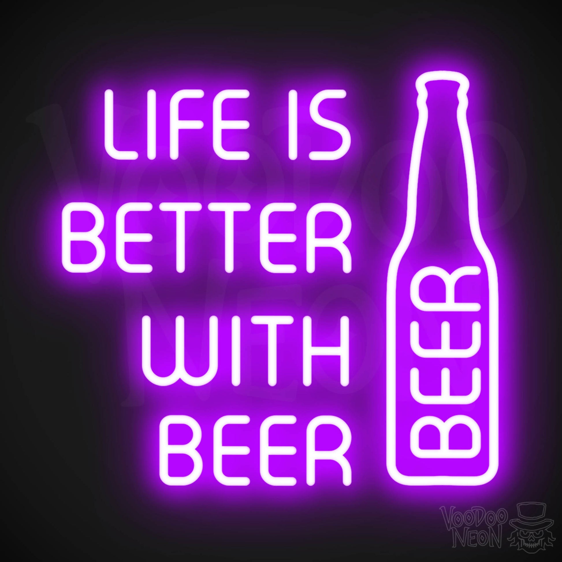 Life Is Better With Beer LED Neon - Purple
