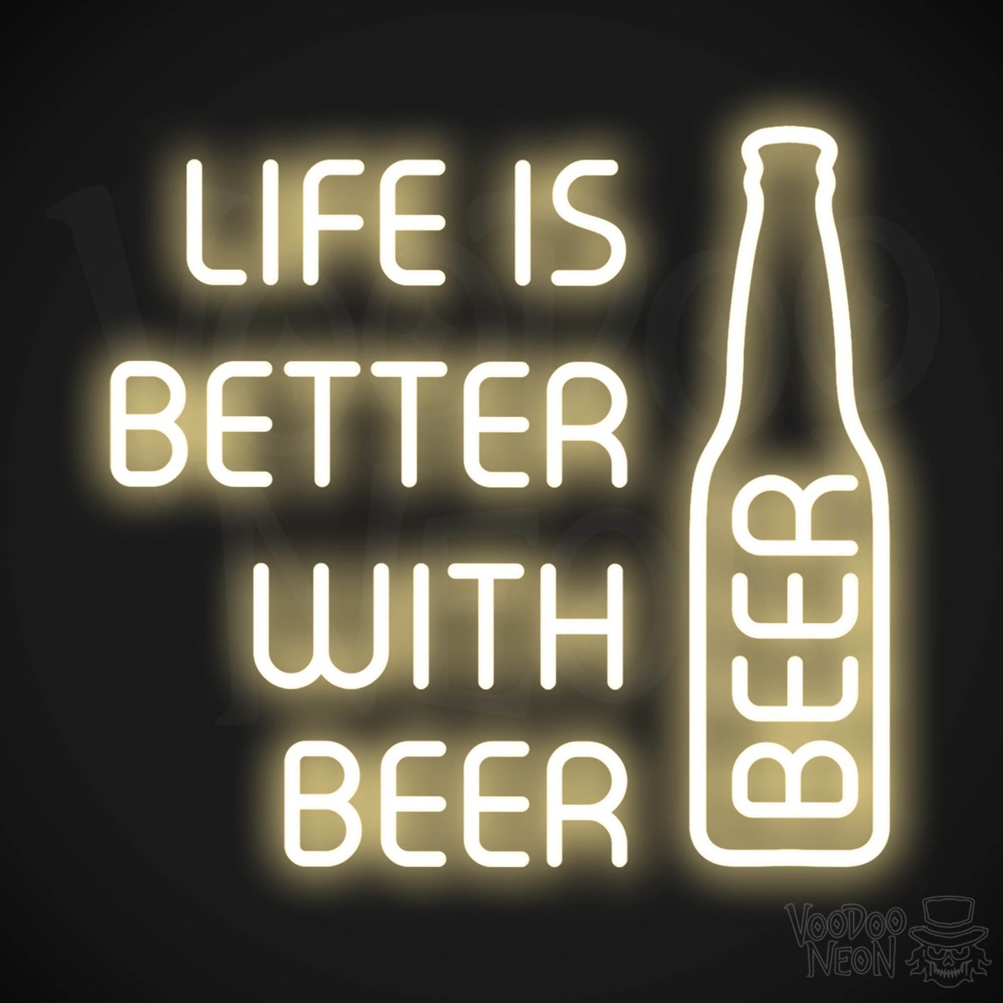 Life Is Better With Beer LED Neon - Warm White