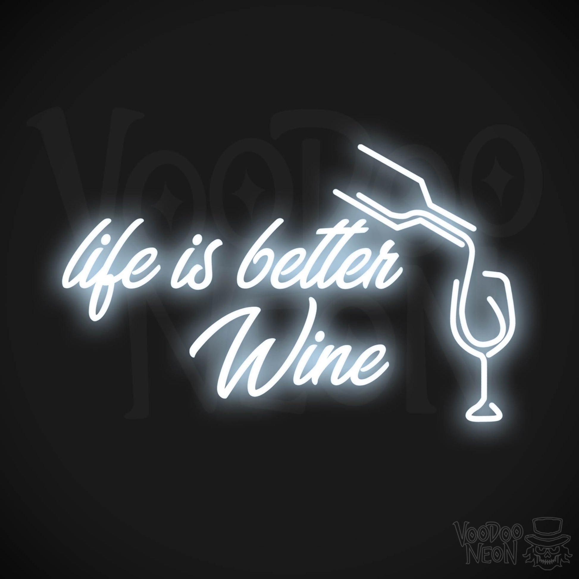 Life Is Better With Wine LED Neon - Cool White