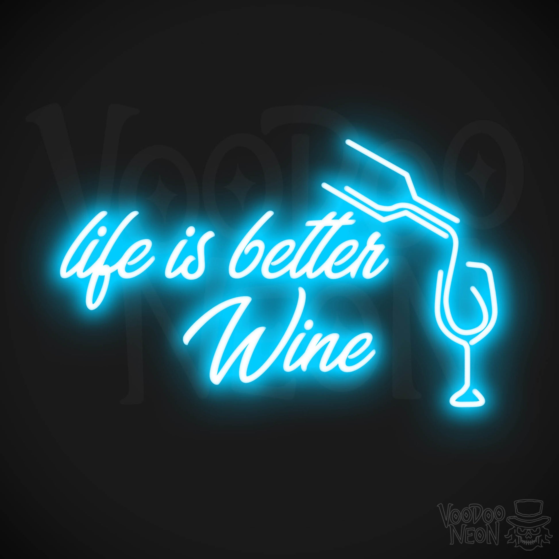 Life Is Better With Wine LED Neon - Dark Blue