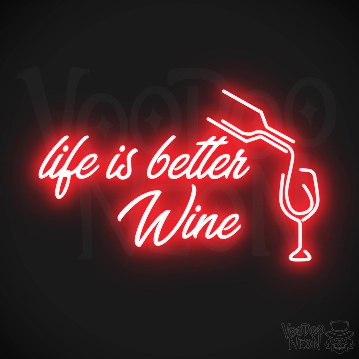 Life Is Better With Wine LED Neon - Red