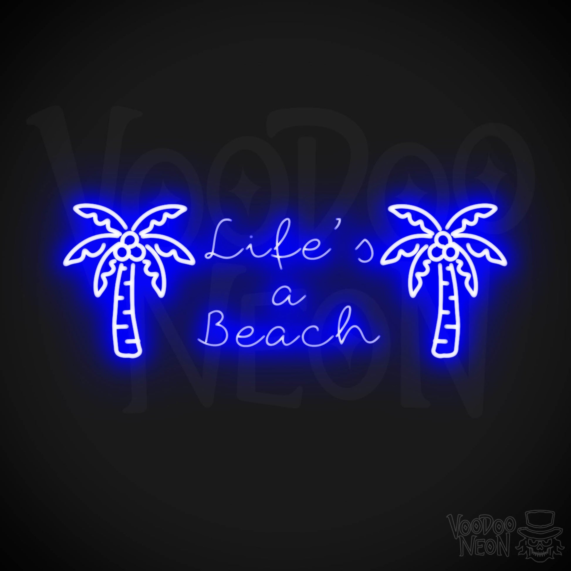 Lifes A Beach Neon Sign - Neon Lifes A Beach Sign - Color Dark Blue