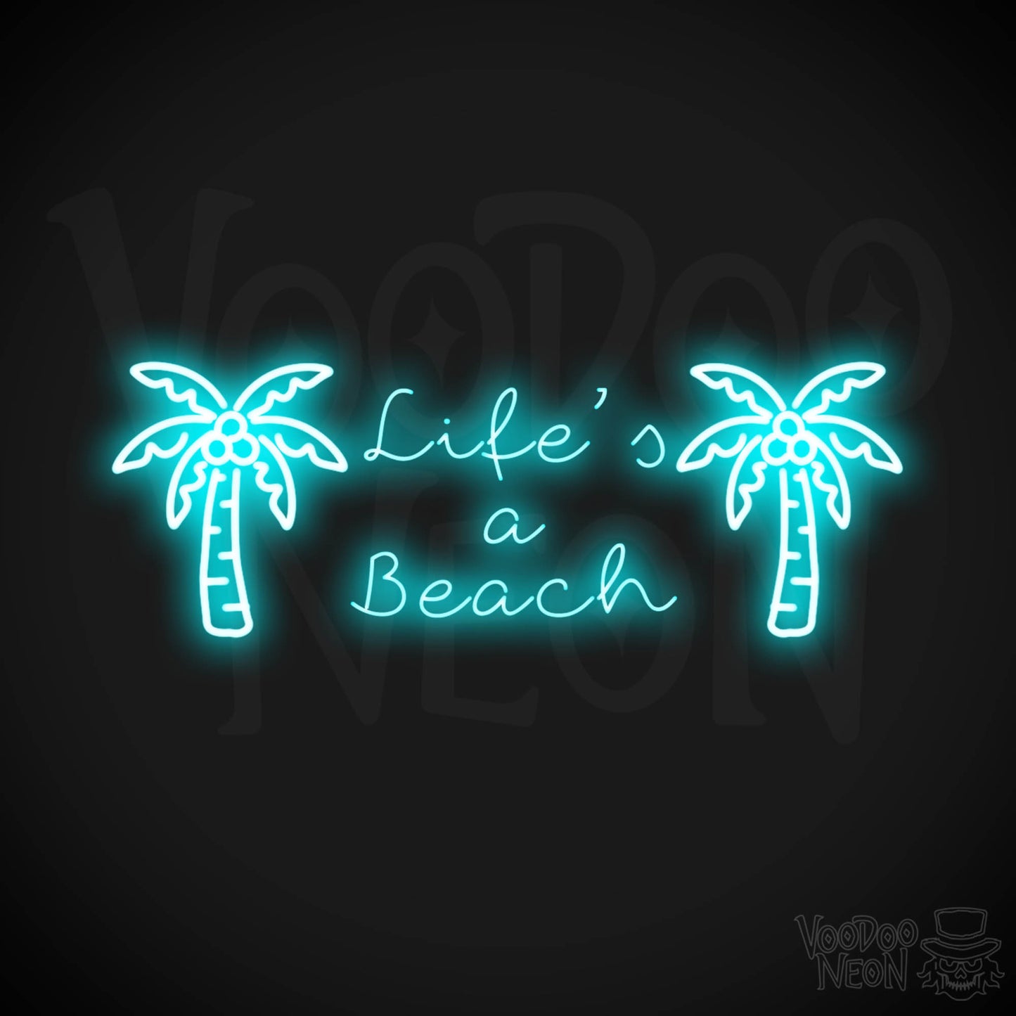 Lifes A Beach Neon Sign - Neon Lifes A Beach Sign - Color Ice Blue