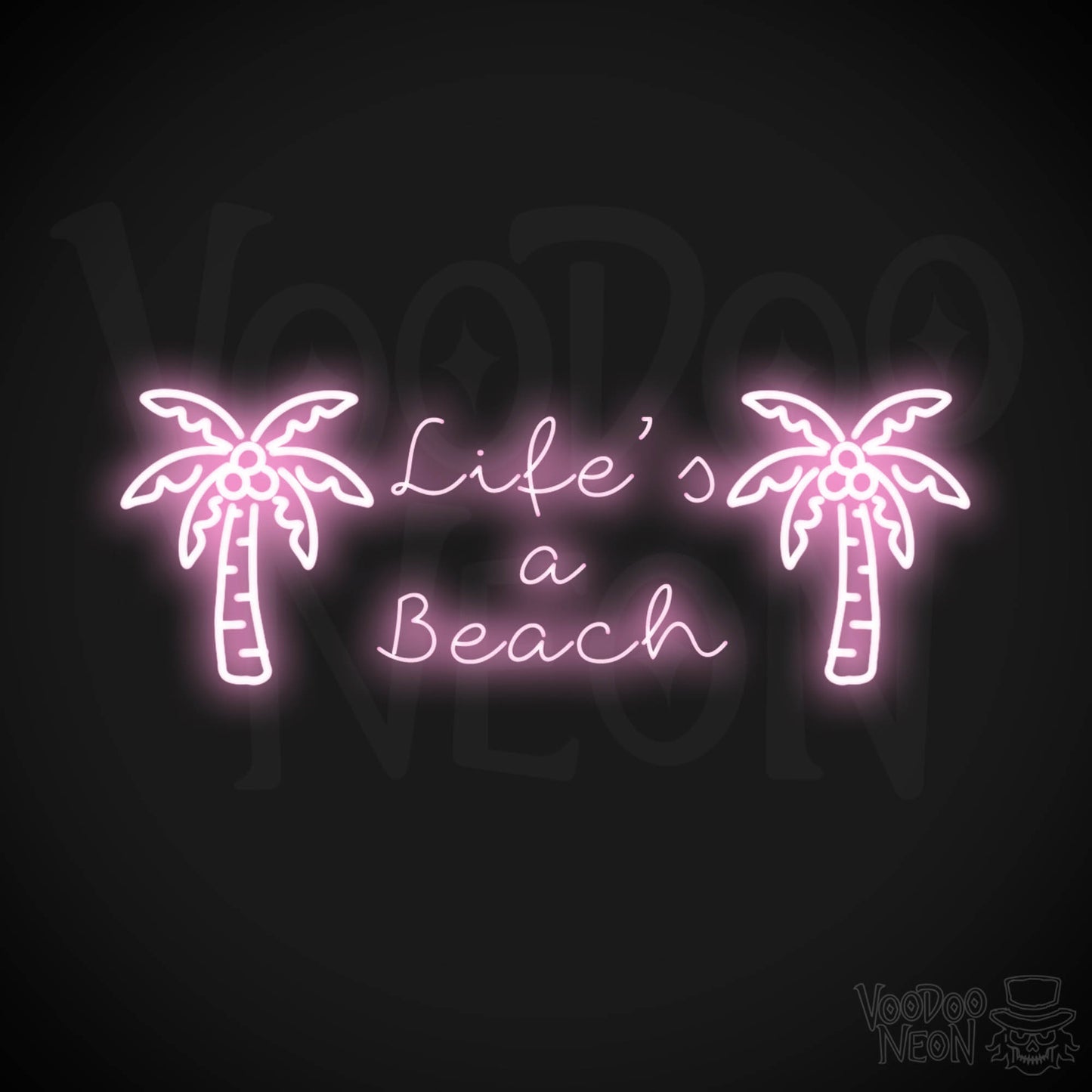 Lifes A Beach Neon Sign - Neon Lifes A Beach Sign - Color Light Pink