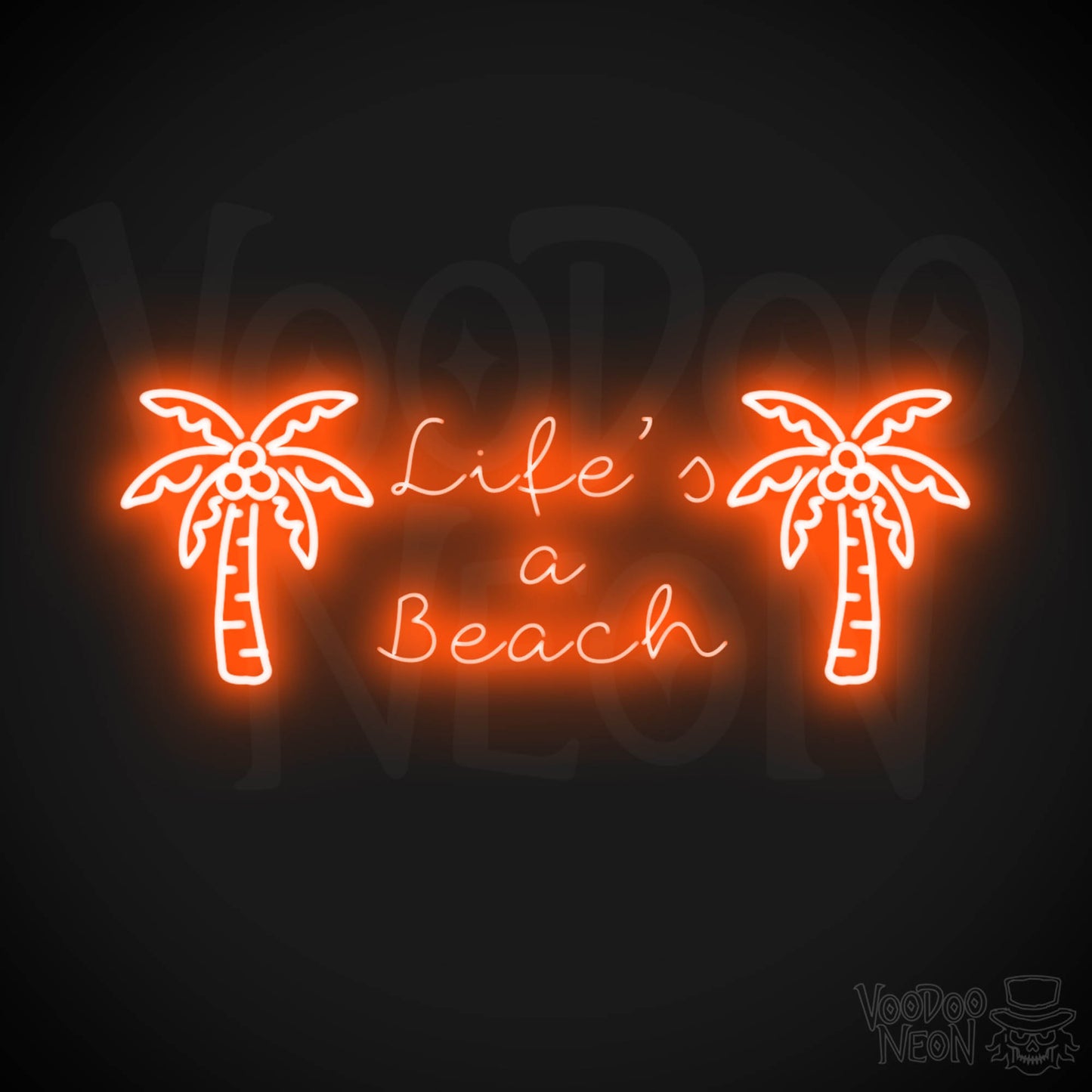 Lifes A Beach Neon Sign - Neon Lifes A Beach Sign - Color Orange