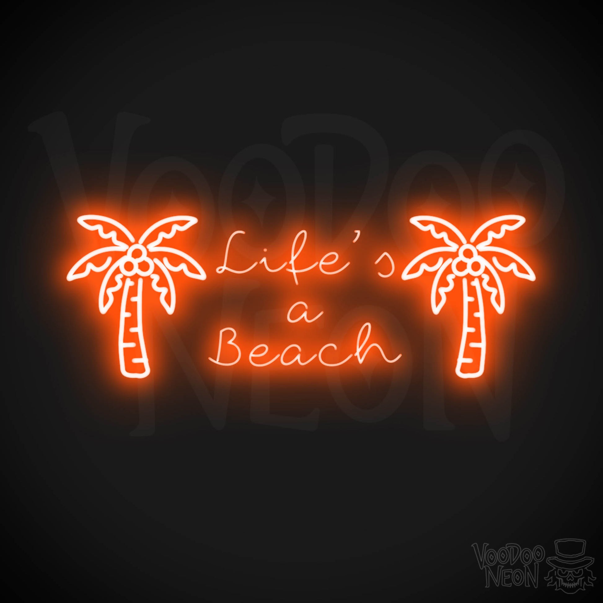 Lifes A Beach Neon Sign - Neon Lifes A Beach Sign - Color Orange