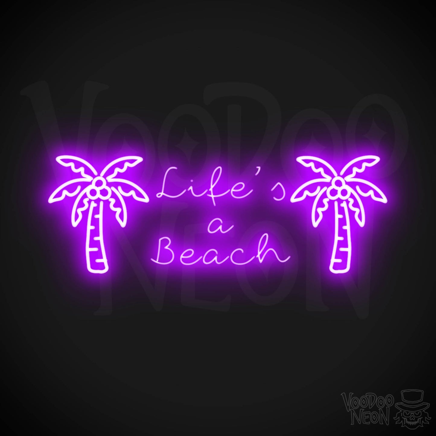 Lifes A Beach Neon Sign - Neon Lifes A Beach Sign - Color Purple