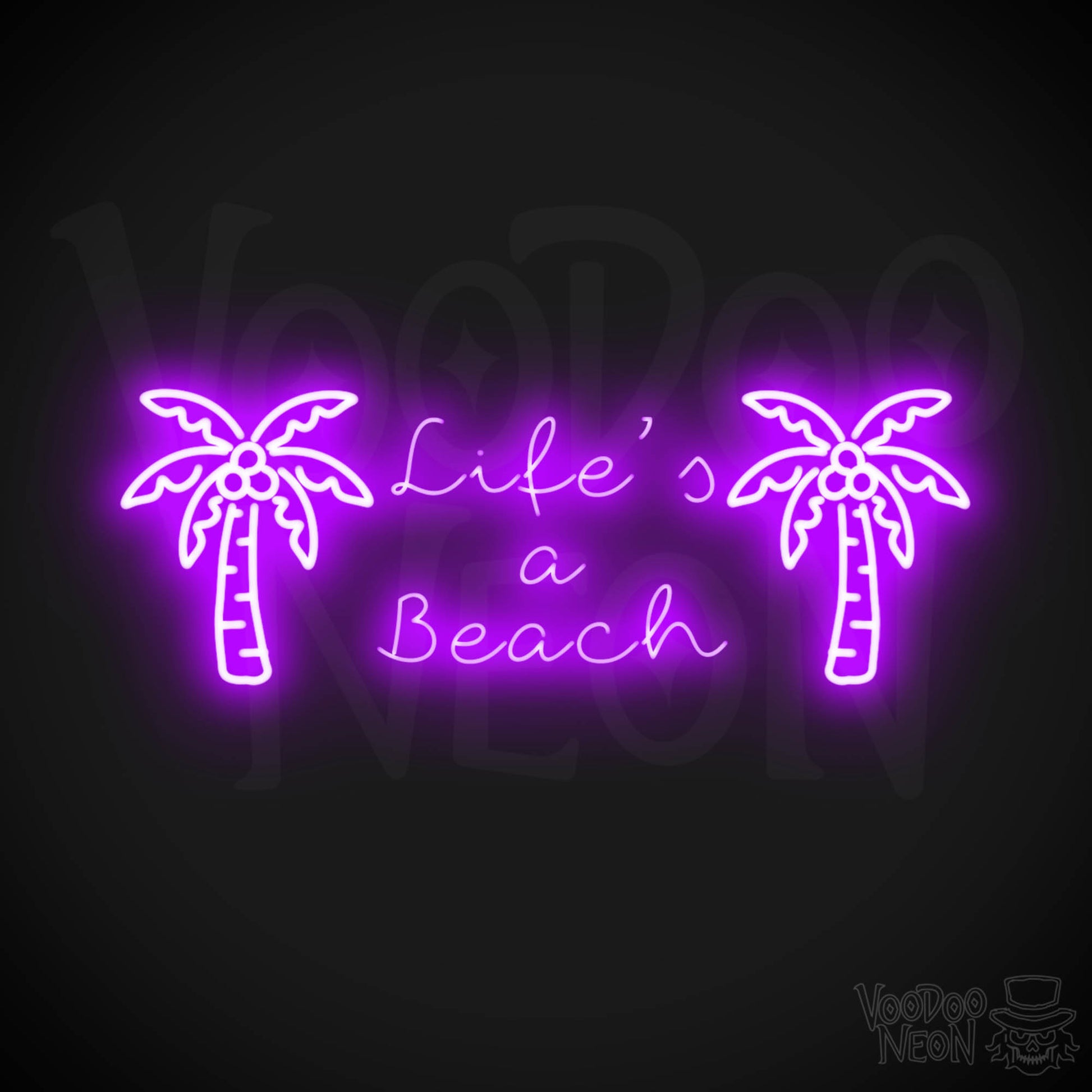 Lifes A Beach Neon Sign - Neon Lifes A Beach Sign - Color Purple