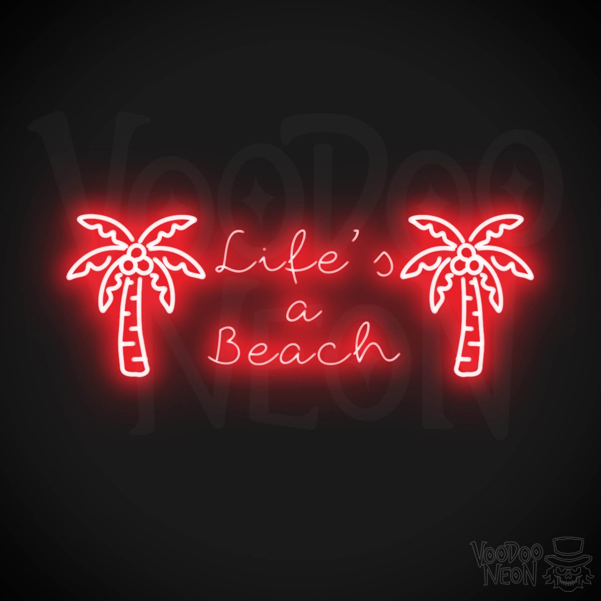 Lifes A Beach Neon Sign - Neon Lifes A Beach Sign - Color Red