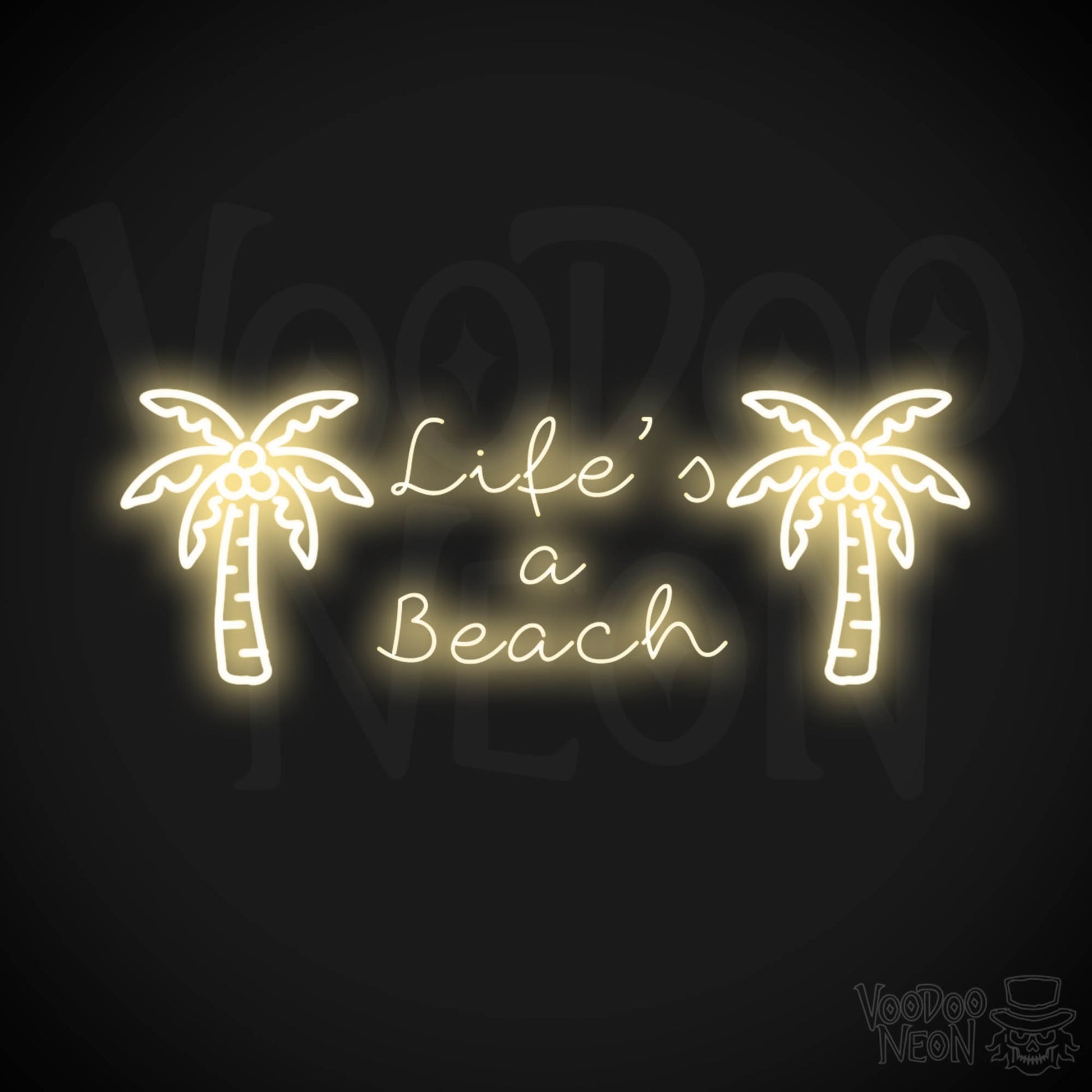 Lifes A Beach Neon Sign - Neon Lifes A Beach Sign - Color Warm White