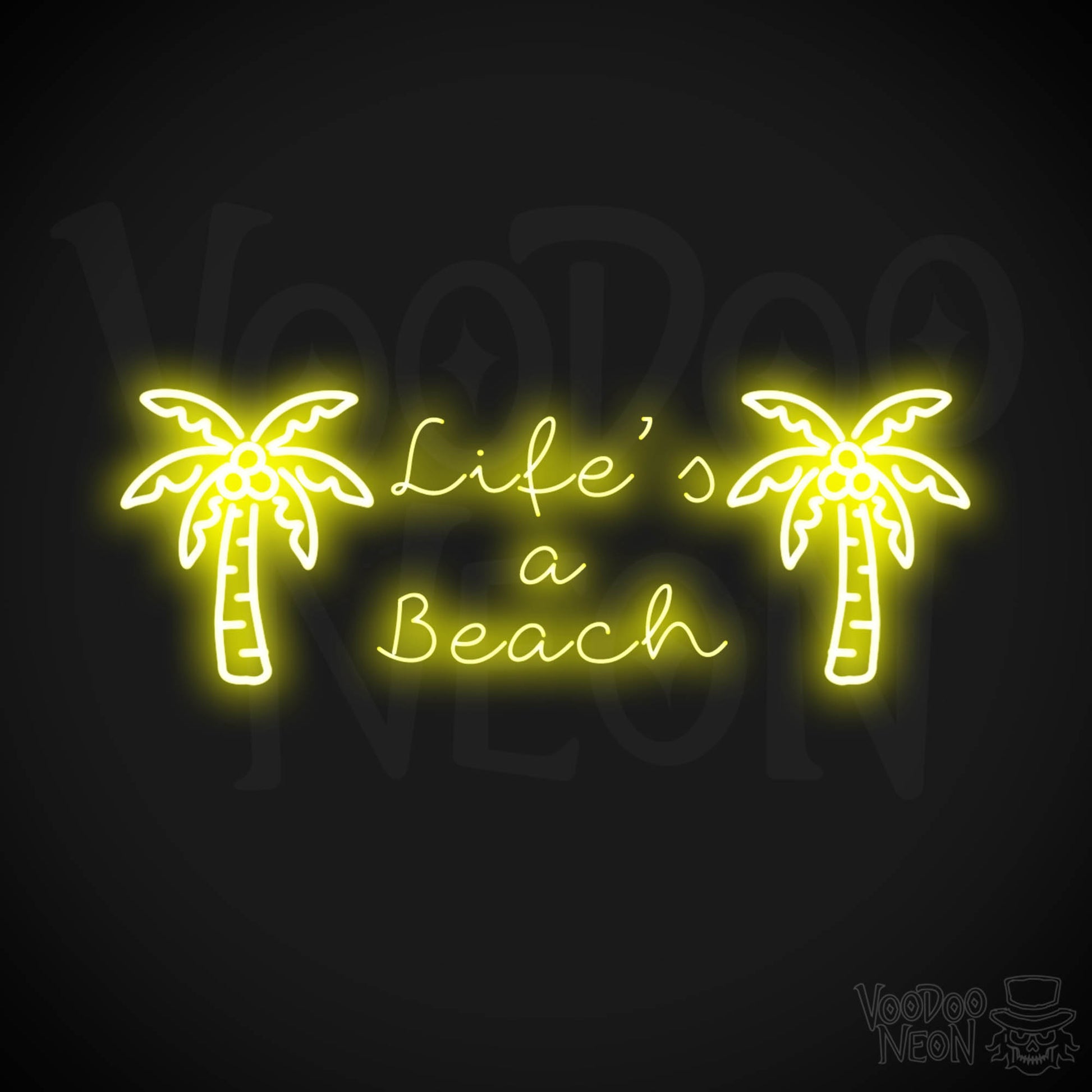 Lifes A Beach Neon Sign - Neon Lifes A Beach Sign - Color Yellow