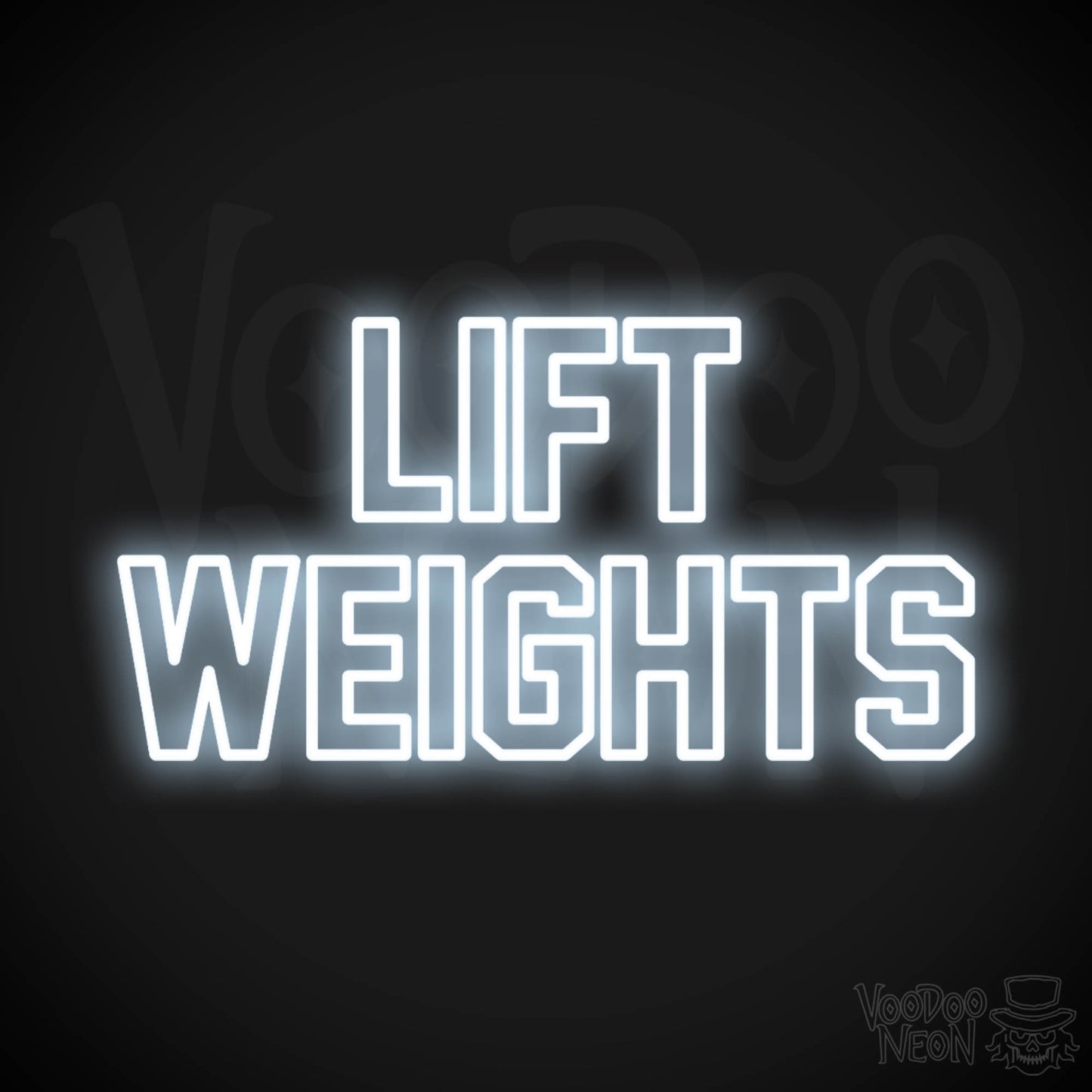 Lift Weights Neon Sign - Cool White