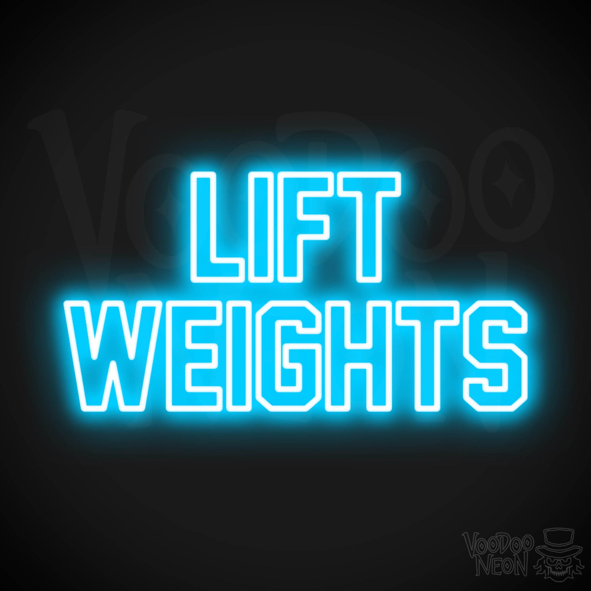 Lift Weights Neon Sign - Dark Blue