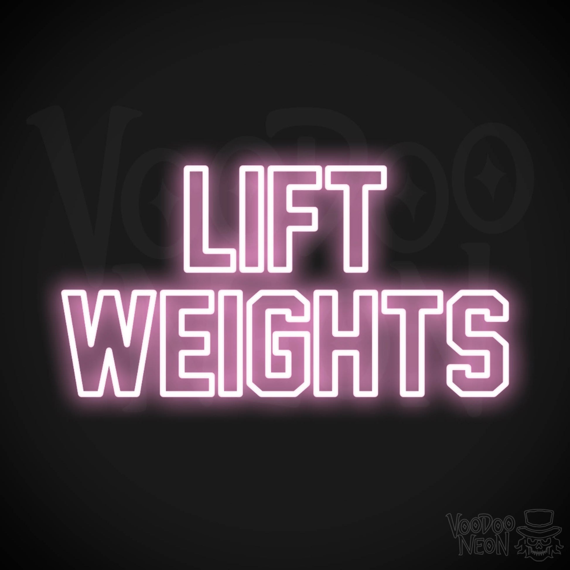 Lift Weights Neon Sign - Light Pink