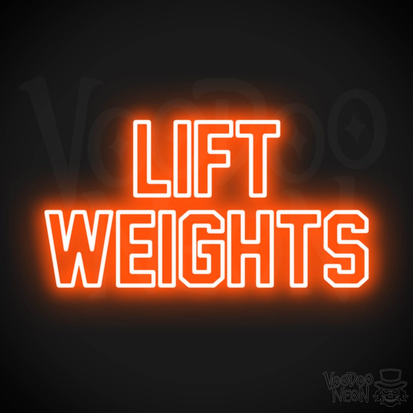 Lift Weights Neon Sign - Orange