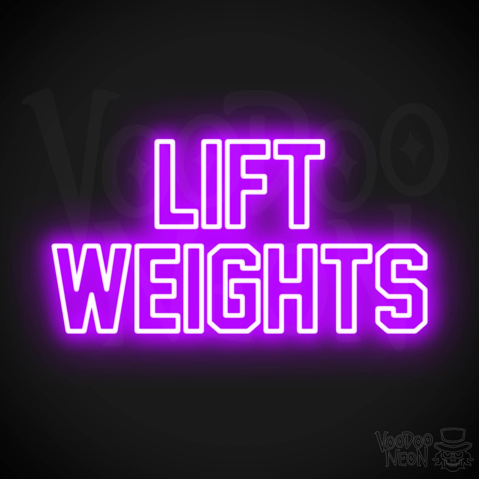 Lift Weights Neon Sign - Purple