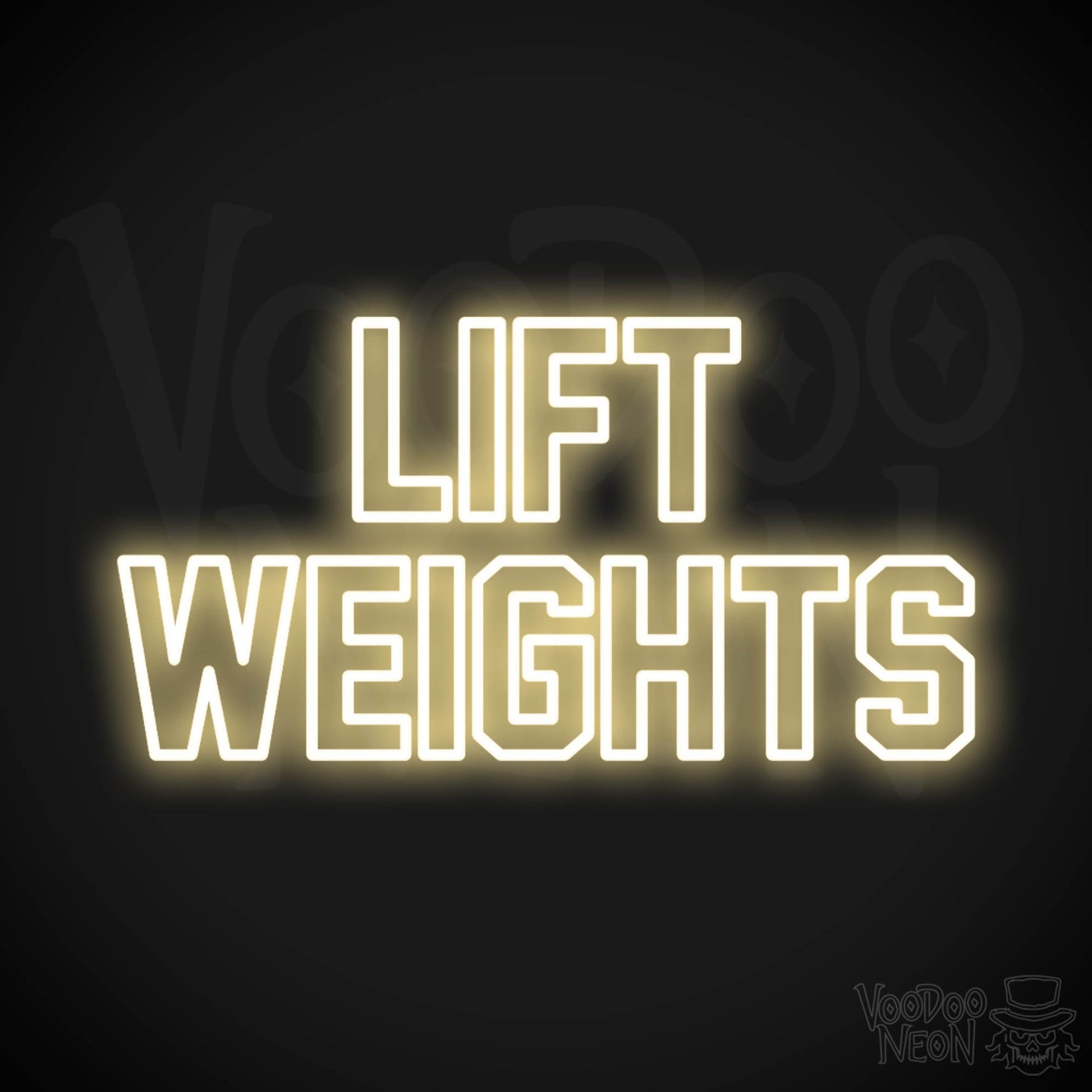 Lift Weights Neon Sign - Warm White