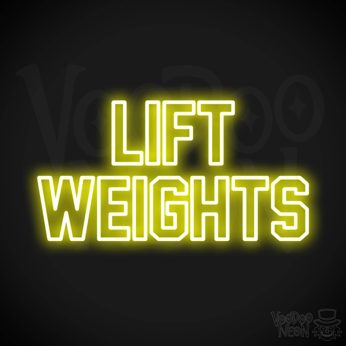 Lift Weights Neon Sign - Yellow