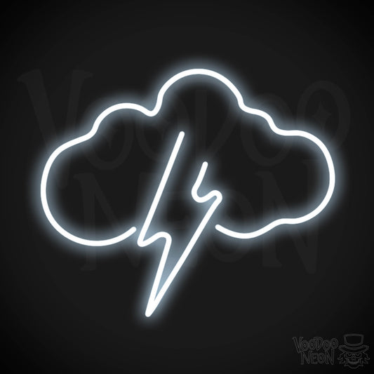 Lightning Neon Sign - Neon Lightning Sign - Wall Art - Color Cool White