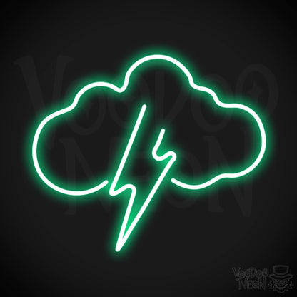 Lightning Neon Sign - Neon Lightning Sign - Wall Art - Color Green