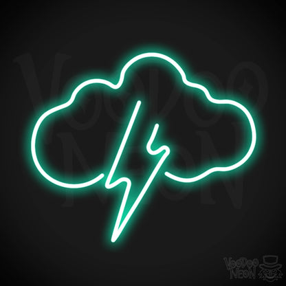 Lightning Neon Sign - Neon Lightning Sign - Wall Art - Color Light Green
