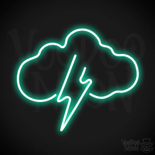 Lightning Neon Sign - Neon Lightning Sign - Wall Art - Color Light Green