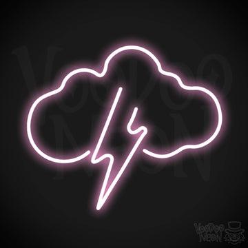 Lightning Neon Sign - Neon Lightning Sign - Wall Art - Color Light Pink