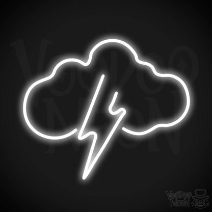 Lightning Neon Sign - Neon Lightning Sign - Wall Art - Color White