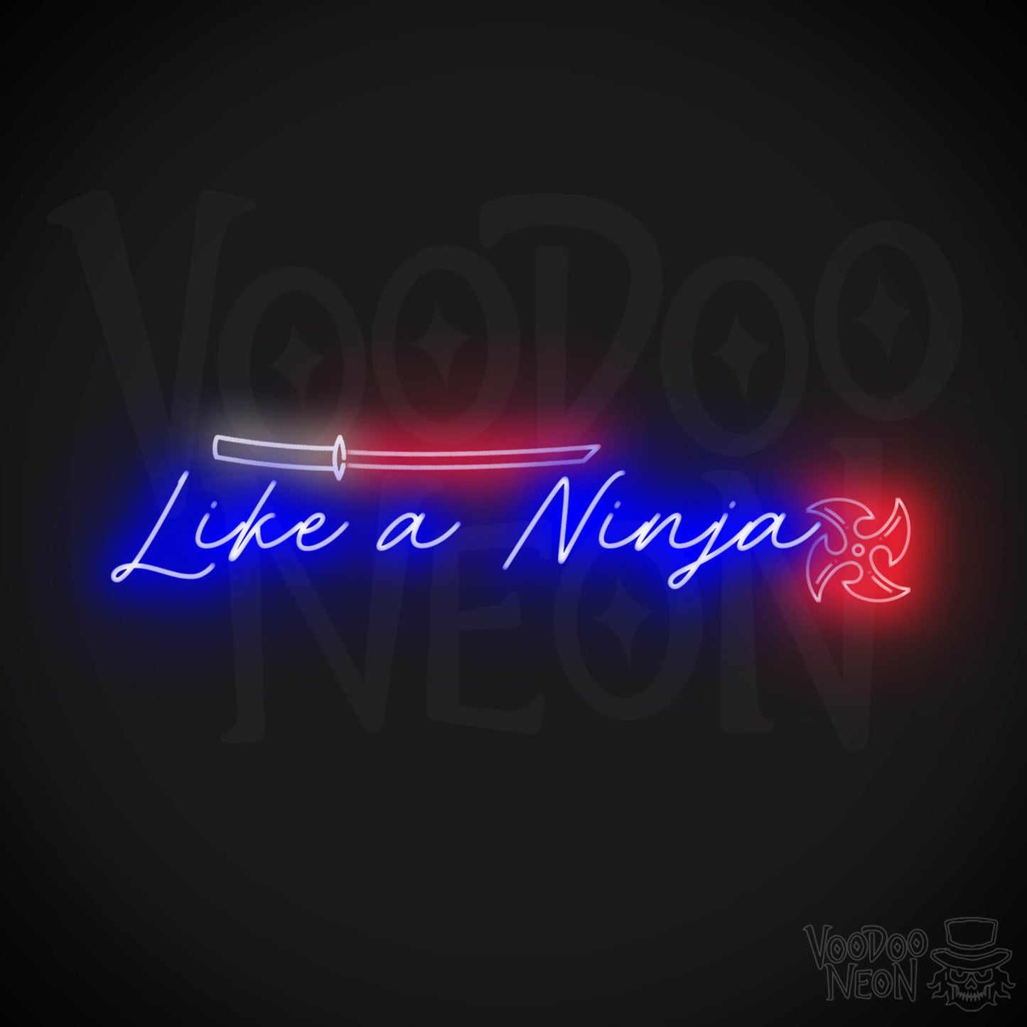 Like A Ninja Neon Sign - Like A Ninja Sign - Wall Art - Color Multi-Color