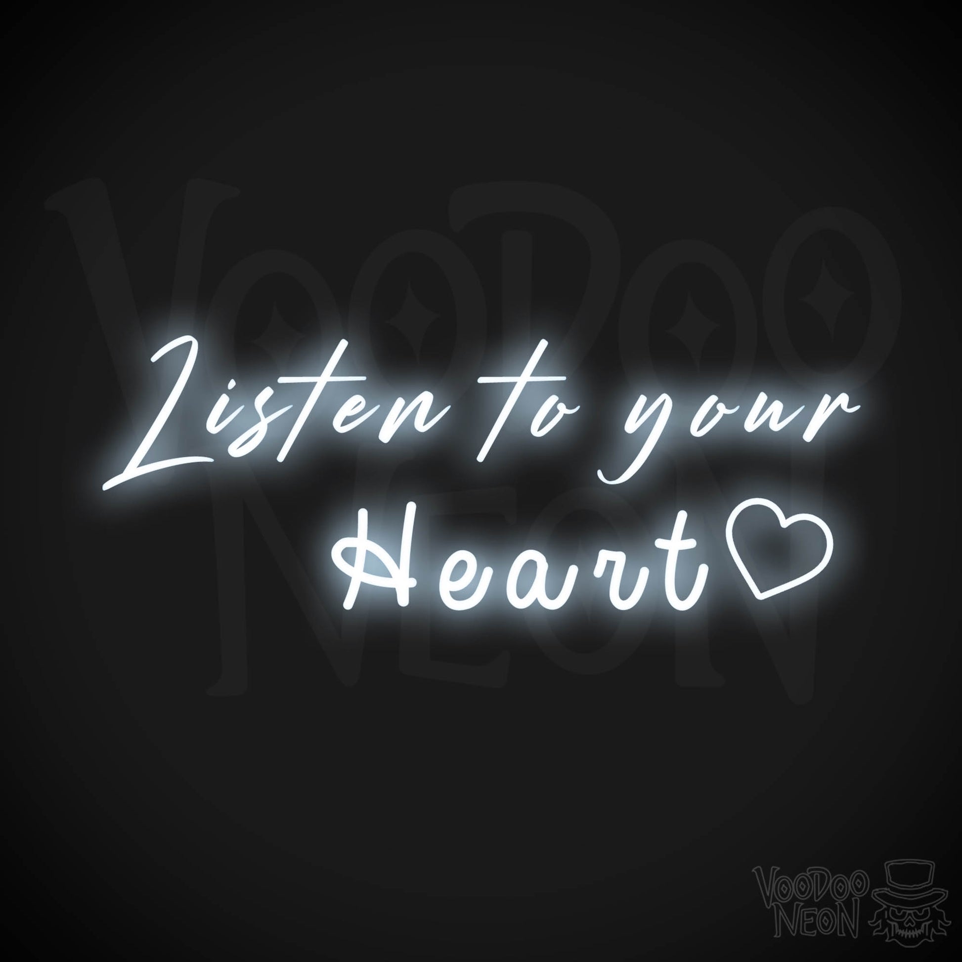 Listen To Your Heart Neon Sign - Neon Listen To Your Heart Sign - Wedding Sign - Color Cool White